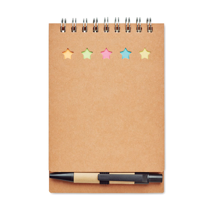 Bloc-notes mémo A7 avec stylo en papier recyclé Multibook_Beige