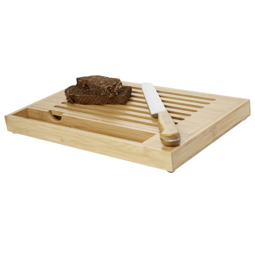 Planche à pain en bambou avec couteau Pao_Naturel/Argent