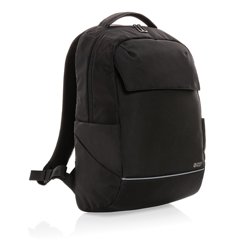Sac à dos ordinateur 15,6" en polyester recyclé rPET Swiss Peak Brooke 10 L_Noir