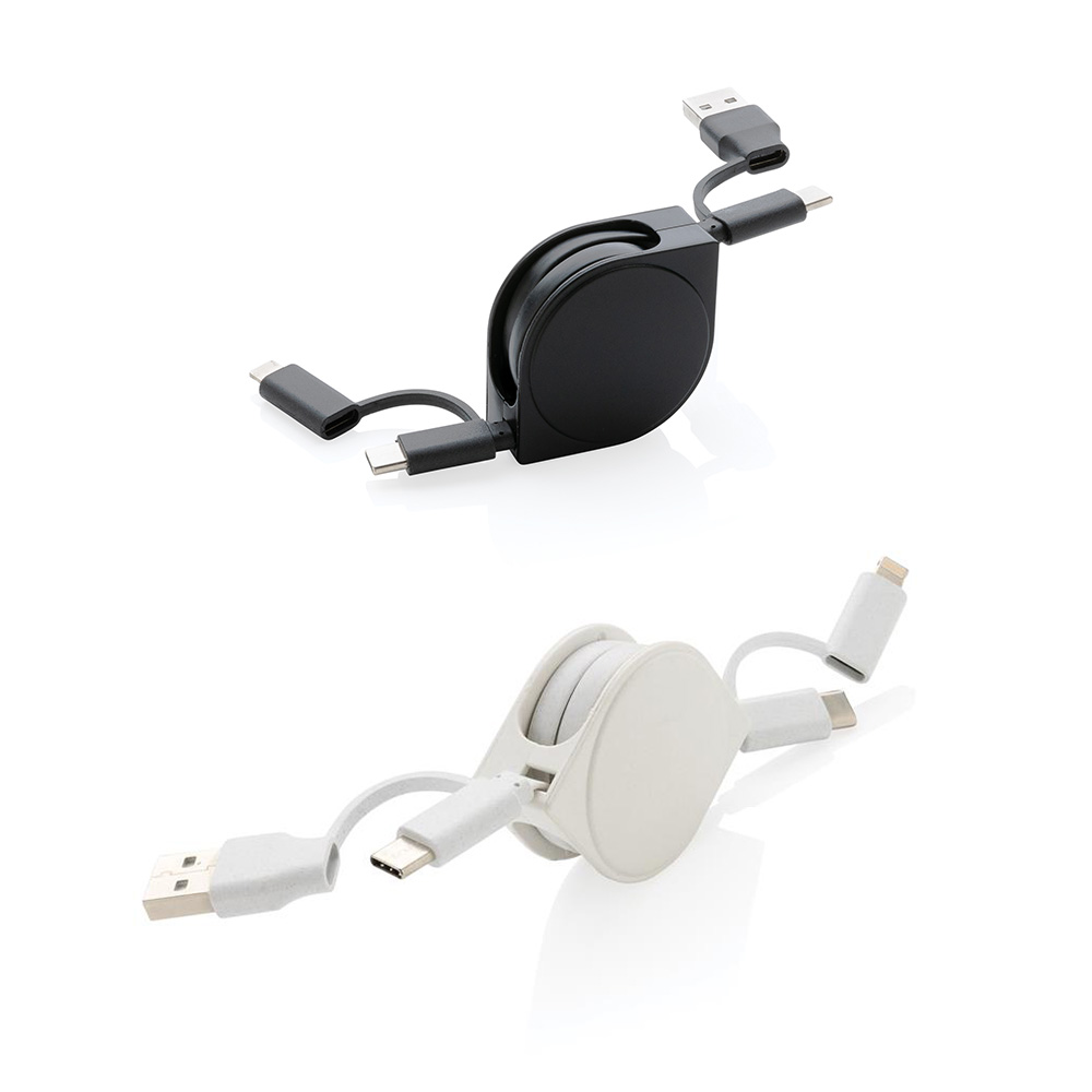 Câble USB rétractable 6-en-1 en plastique recyclé certifié Bolt_02