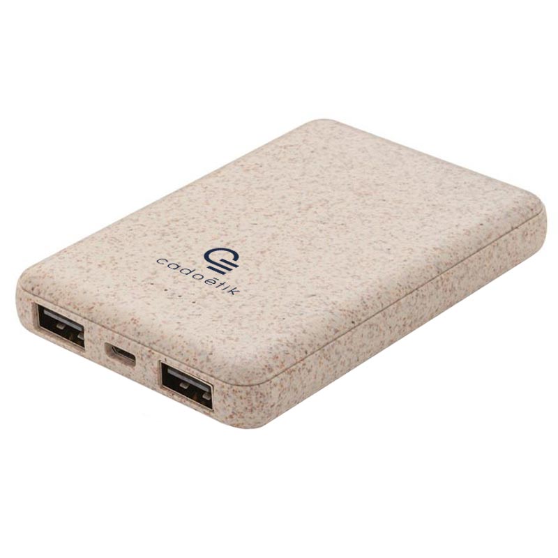 Goodies originaux - Batterie de secours 5000 mAh en fibres de paille Eco