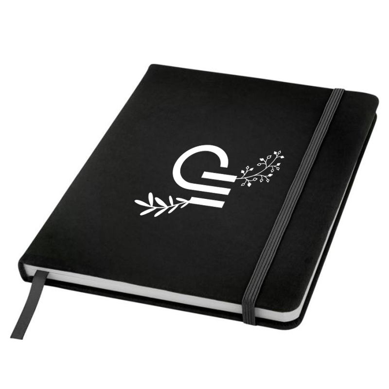 Carnet de notes personnalisé A5 Spectrum avec pages blanches noir