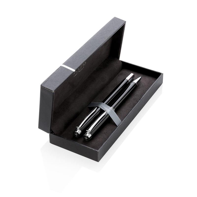 Parure stylo bille et roller en inox Swiss Peak Heritage_06