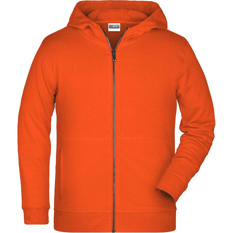 Sweat zippé à capuche enfant en coton bio certifié Daiber 300 g_Orange