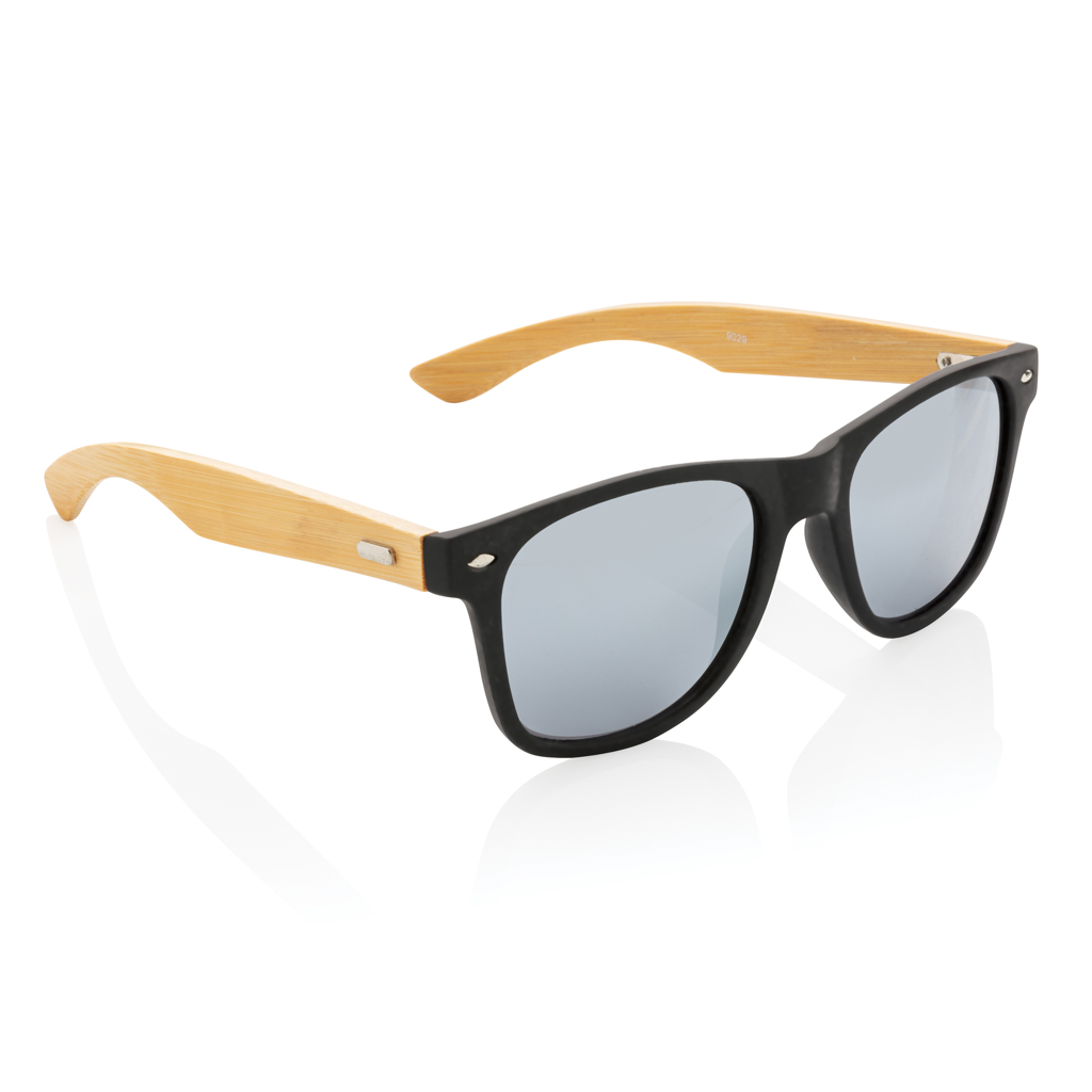 Lunettes de soleil en bambou et plastique recyclé certifiés Andrea_Noir