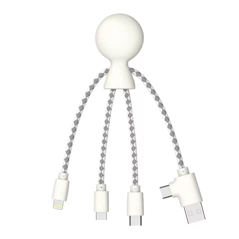 Câble de charge en plastique recyclé certifié Mr Bio_Blanc
