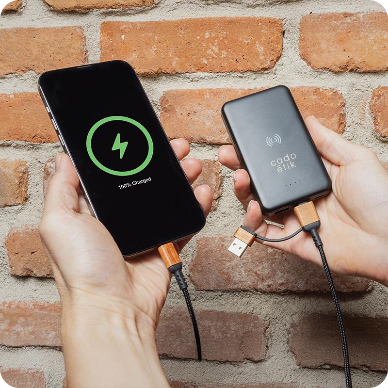 Batterie externe à induction en plastique recyclé certifié Kumil 5000 mAh _00