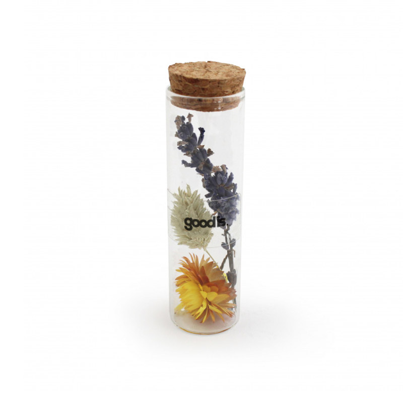 Fleurs séchées en tube en verre et liège_02