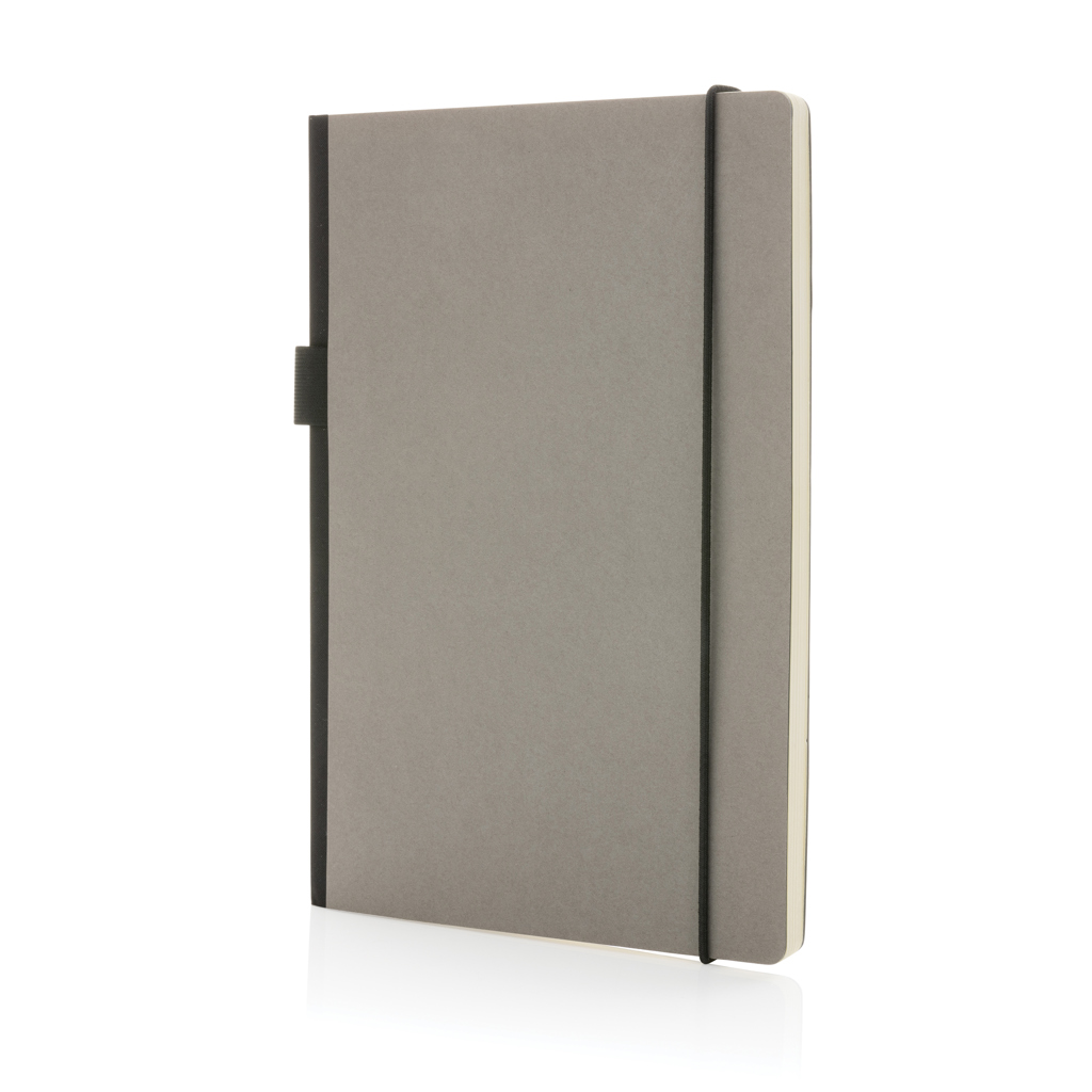 Carnet A5 rigide en carton certifié et soufflet Écosoft_Gris