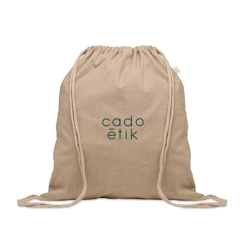 Gym bag publicitaire en coton et polyester recyclés Cabetri Colour 140 g_02