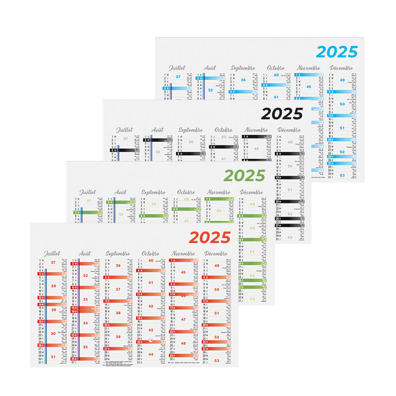 Calendrier personnalisable bancaire Cartonné Standard 2