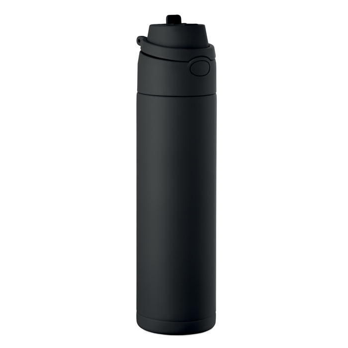 Gourde publicitaire double paroi en inox recyclé Toien Two 500 mL_Noir