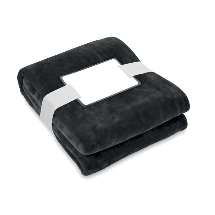 Plaid polaire en polyester recyclé rPET Logan 280 g_Noir