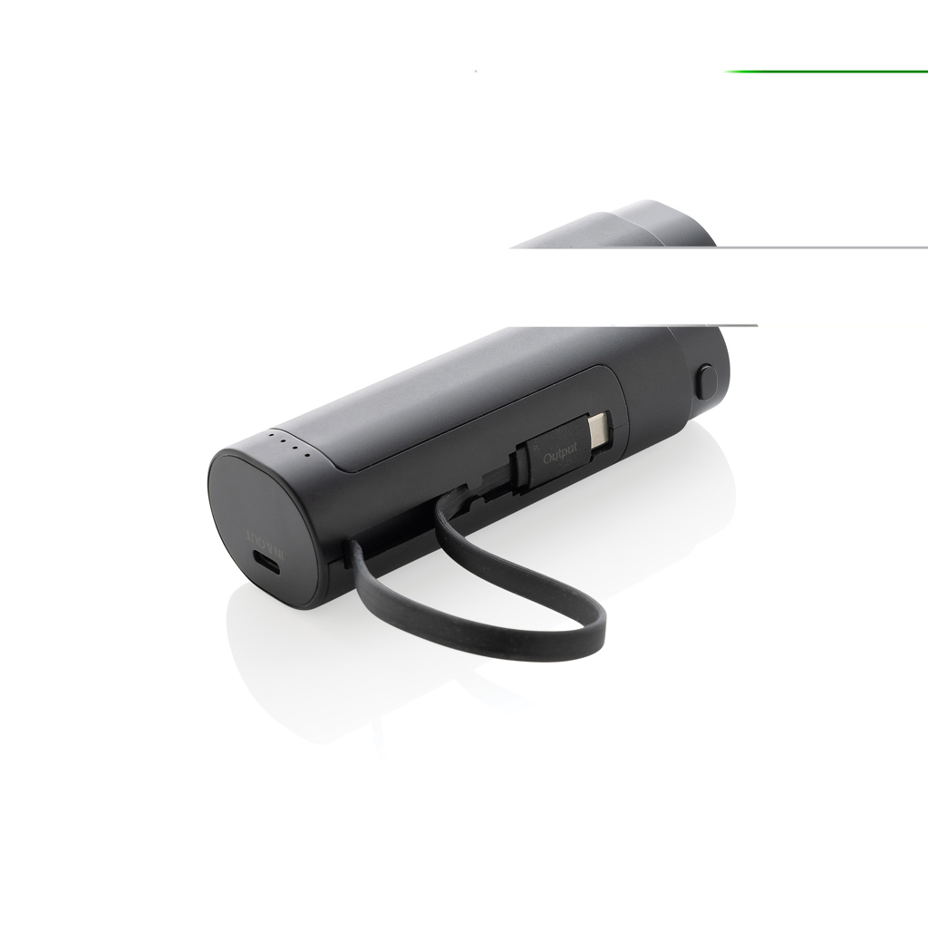 Batterie externe Publicitaire 5000 mAh en plastique recyclé Cyclecell_Noir