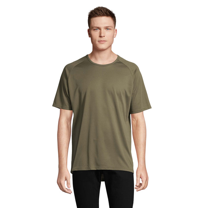 T-shirt de sport homme en polyester certifié Sporty 140 g_Army