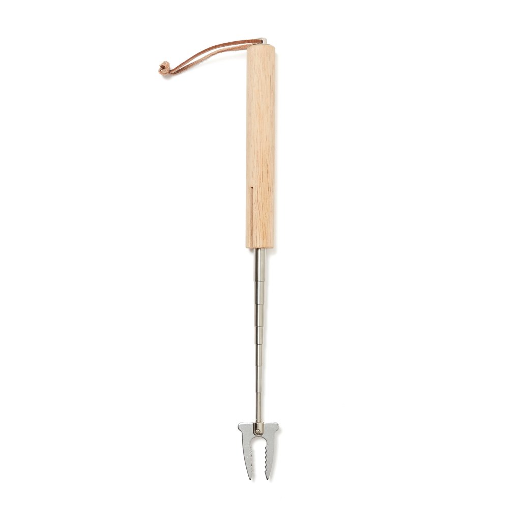 Bâton de barbecue télescopique en bois et inox Vinga Vici_Marron