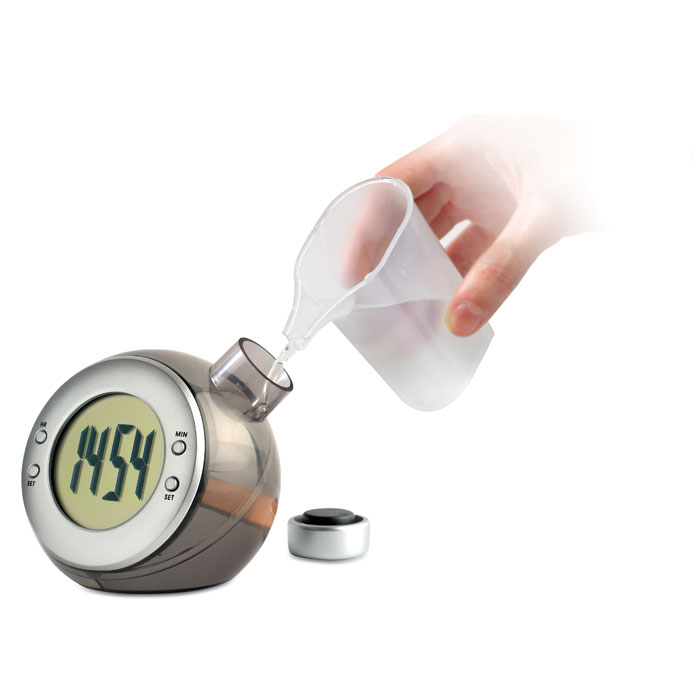 Horloge à énergie liquide Droppy_Argent mat