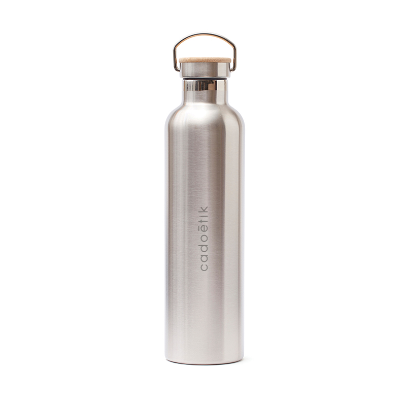 Bouteille isotherme en inox et bois Miles 1L_1