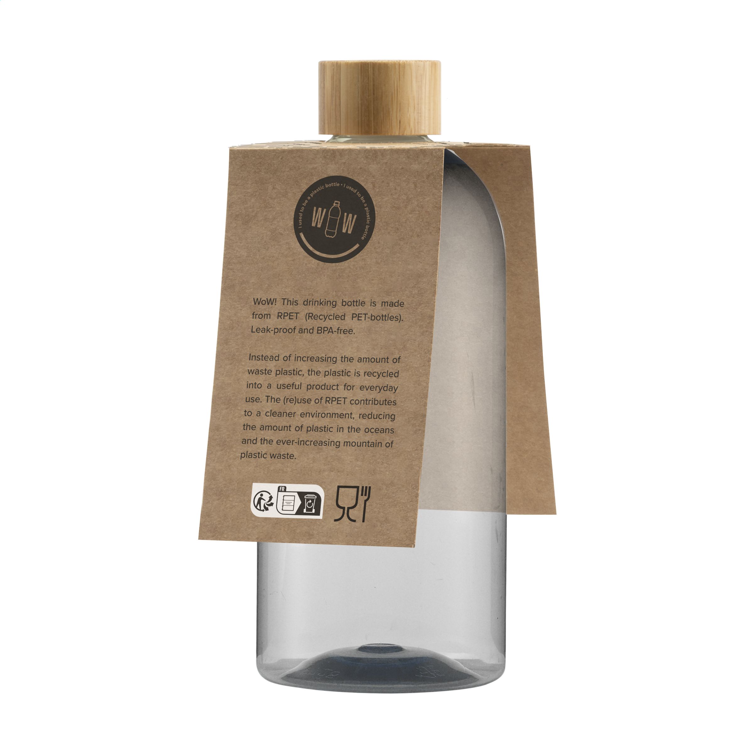 Bouteille en plastique recyclé rPET Bottle 500 mL_Noir