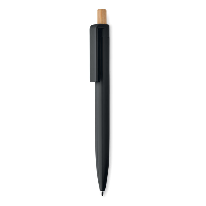 Stylo bille en plastique recyclé et bambou Penu_Noir