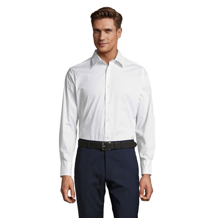 Chemise homme en coton certifié Brighton_Blanc