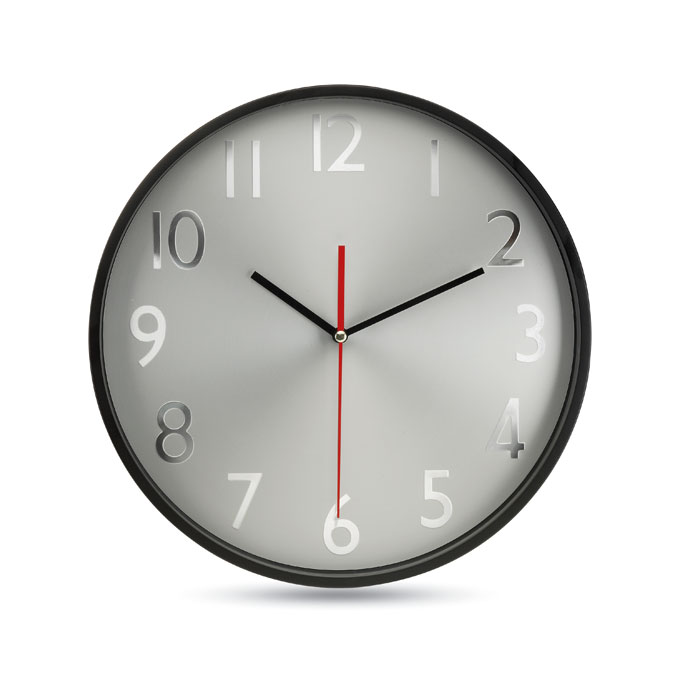 Horloge murale fond argent_Noir