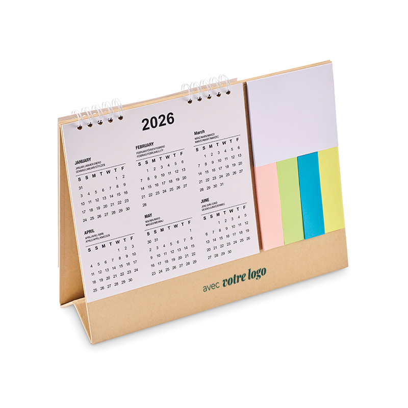 Calendrier chevalet avec mémo en papier recyclé certifié Calendoo_01