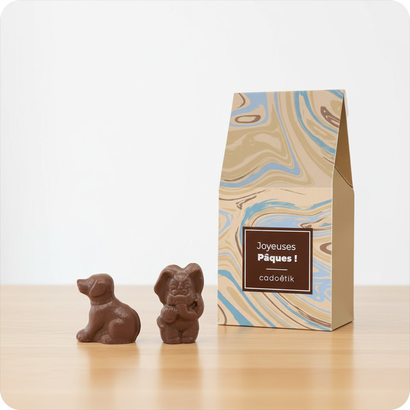 Moulage mini animaux en chocolat bio au lait ou noir 15g_00