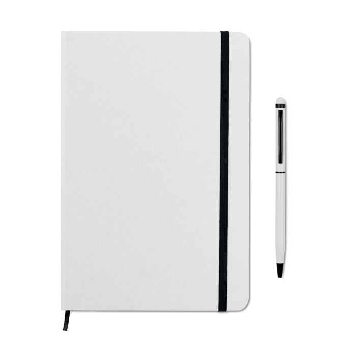 Carnet A5 avec stylo-stylet Neilo Set_Blanc