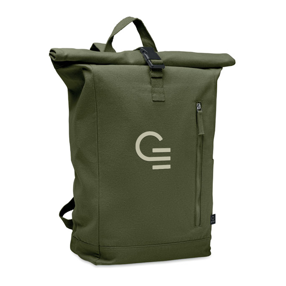 Sac à dos publicitaire rolltop en toile recyclée Kamet_03