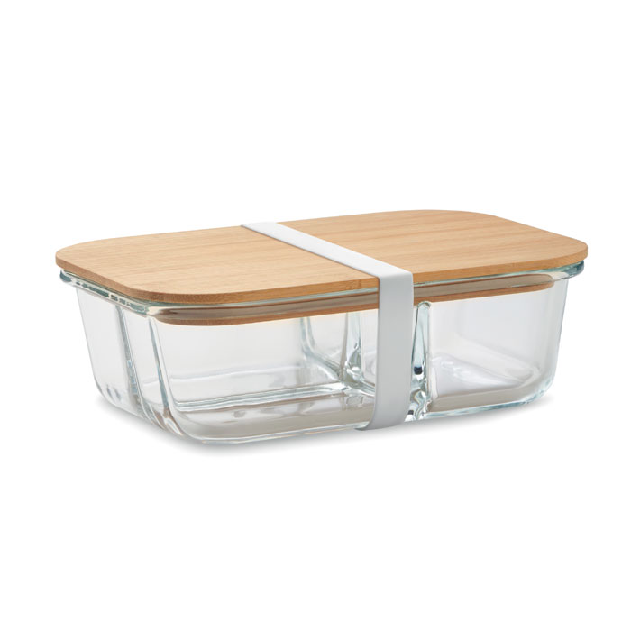Lunch box en verre et bambou avec compartiments Tundra 800 mL_Transparent