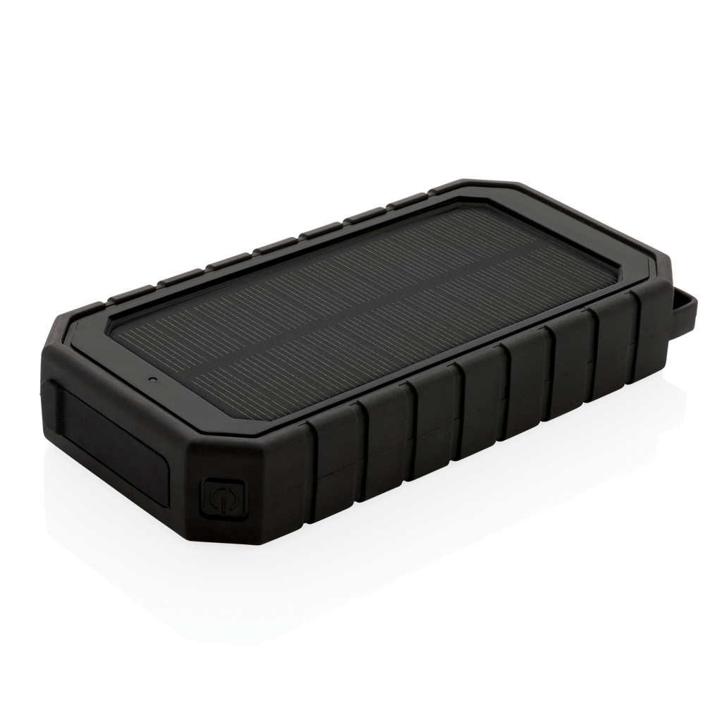 Chargeur solaire en plastique recyclé certifié Solastra 10 000 mAh_Noir