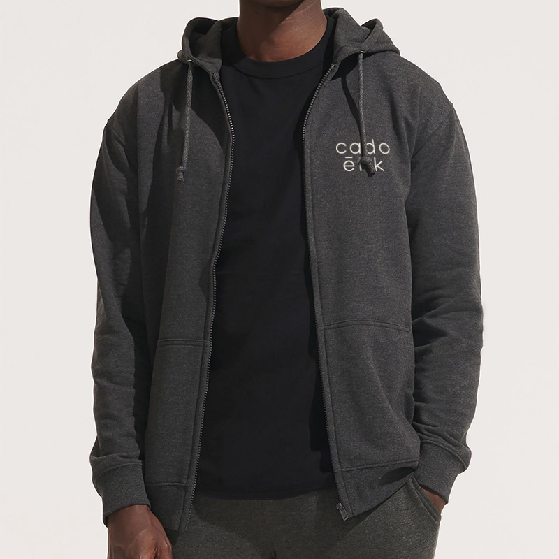 Sweat publicitaire zippé unisexe en coton et polyester recyclé Carter 280 g_00