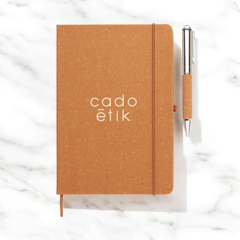 Carnet A5 avec stylo en cuir recyclé Eleganote_00