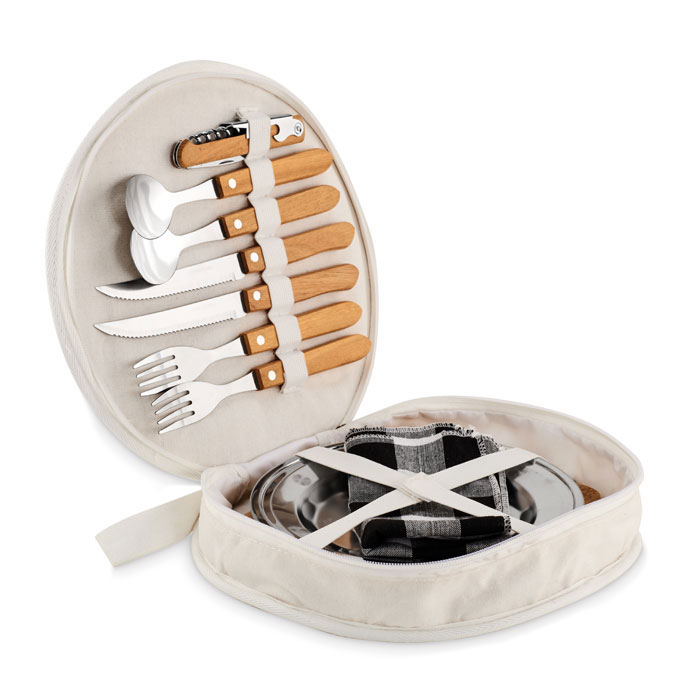Set pique-nique en inox et bambou Hudson_Beige