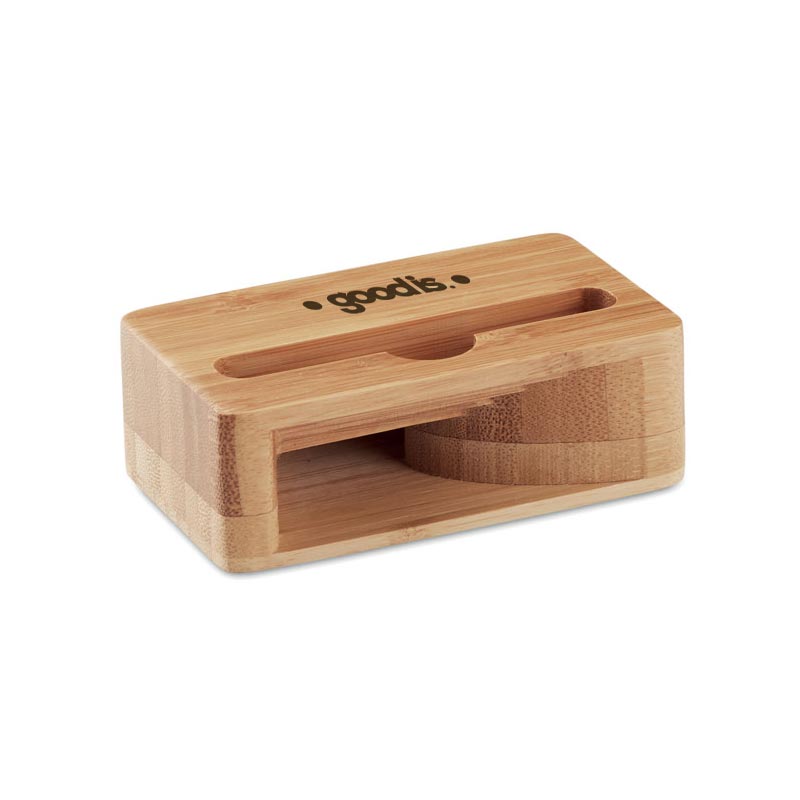 Support de téléphone avec amplificateur en bambou Caracol_02