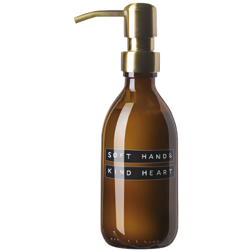 Distributeur de savon en verre Wellmark Bambou 250 mL_Ambre chiné