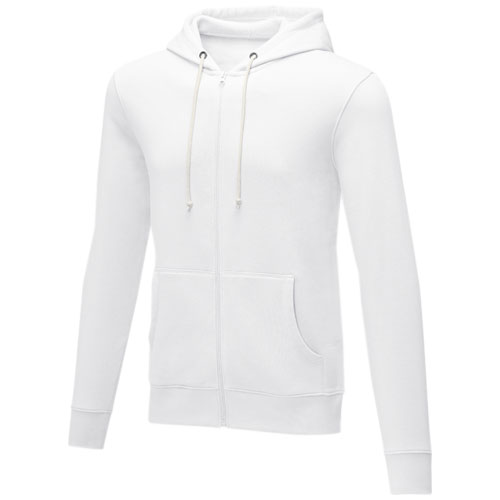 Sweat publicitaire à capuche zippé homme Theron 240 g_Blanc
