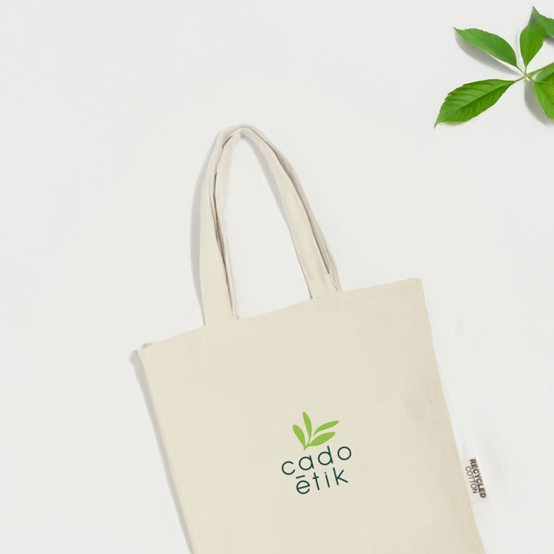 Tote bag en coton recyclé certifié Madras 140 g_0