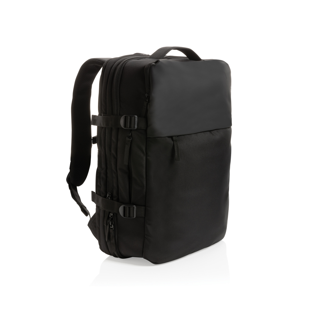 Sac à dos week-end extensible en polyester recyclé Swiss Peak_Noir