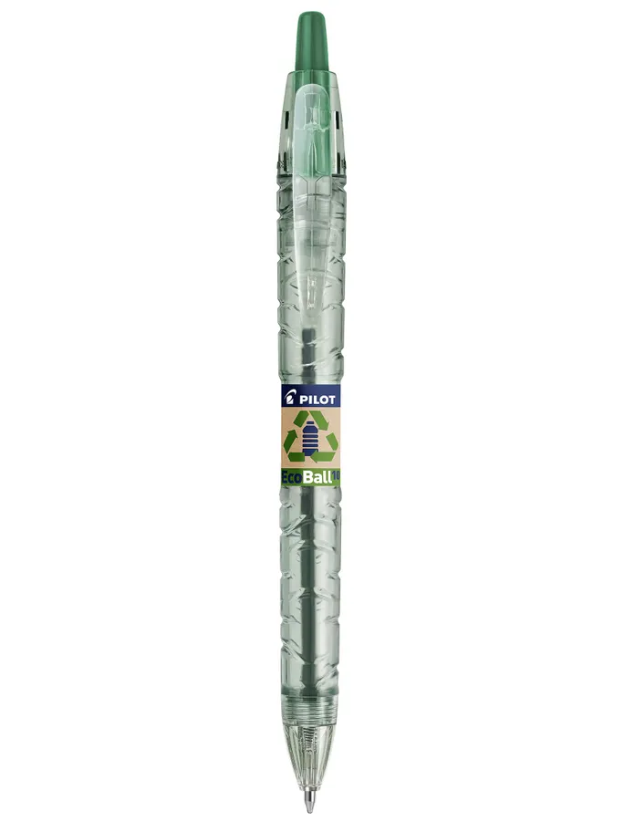 Stylo bille en plastique recyclé rPET Pilot® B2P Ecoball10_Vert