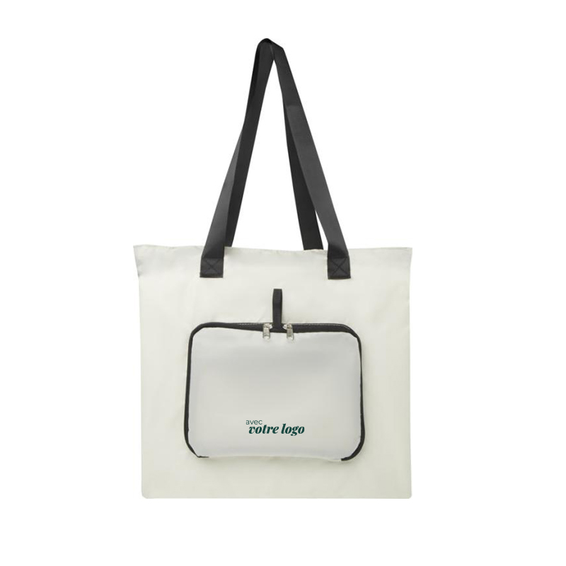 Sac shopping pliable zippé en polyester recyclé certifié rPET Ecofold_02