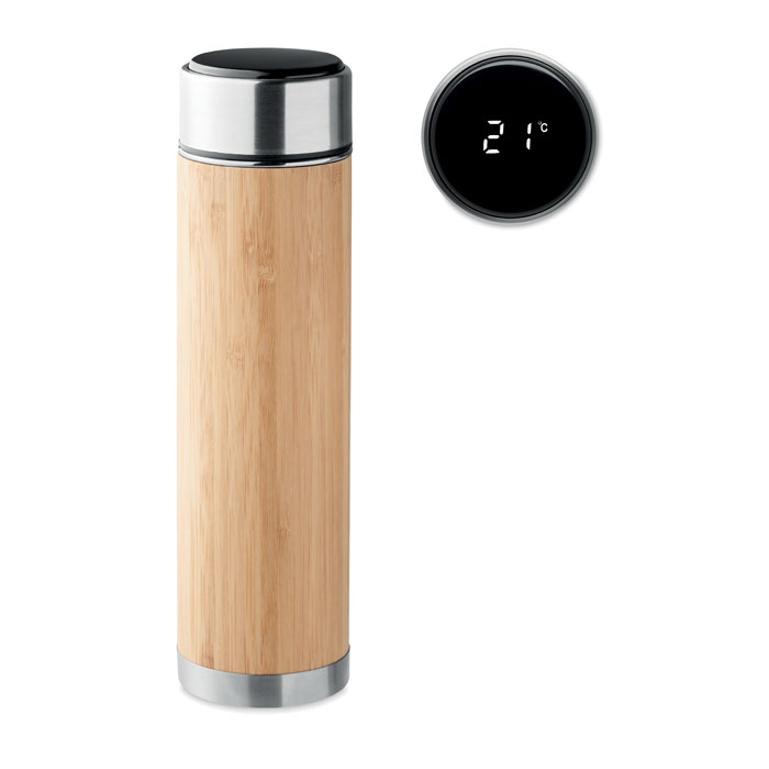Bouteille infuseur isotherme en inox et bambou Panay 480 mL_Bois