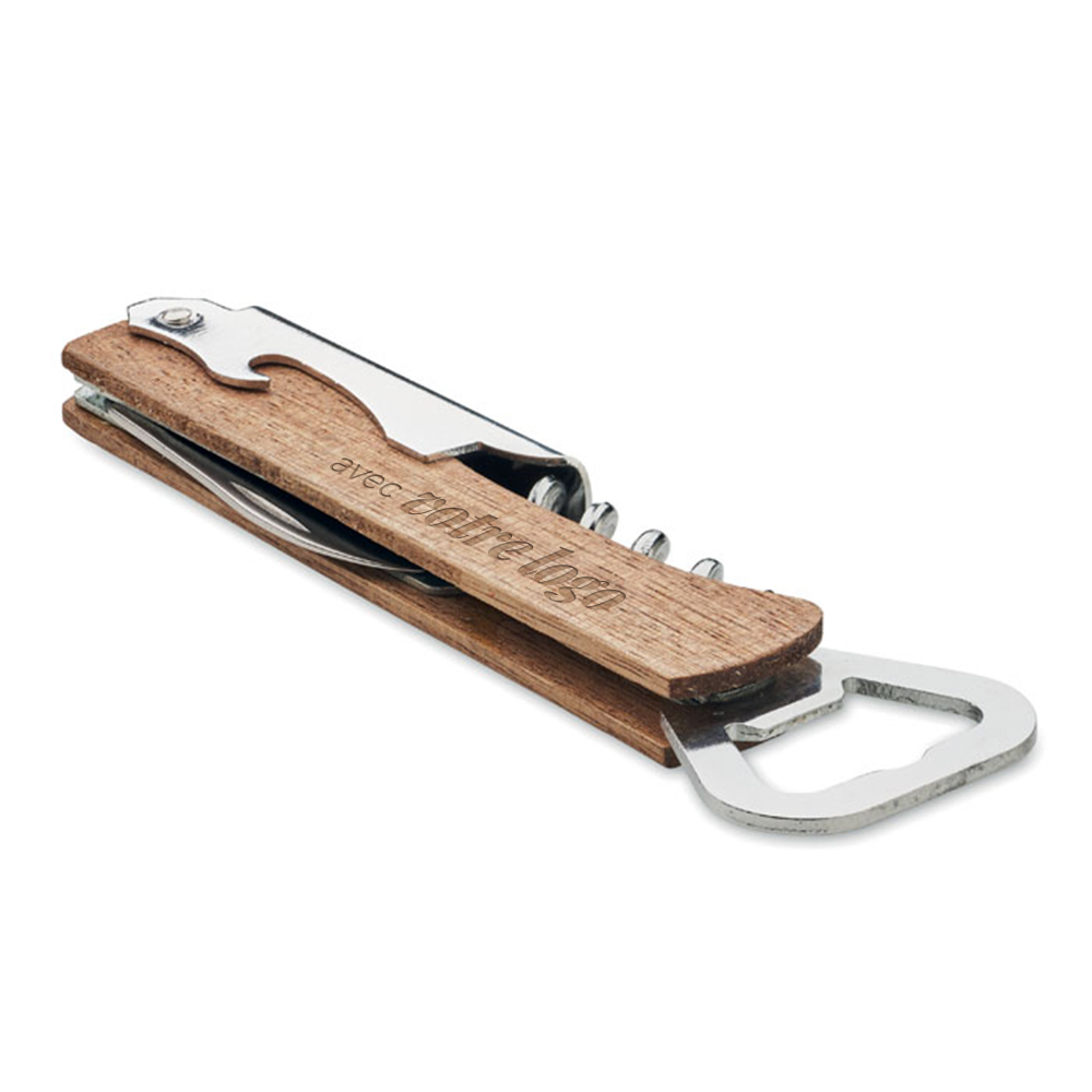 Limonadier décapsuleur personnalisé 3 en 1 en bois d'acacia Wool_02