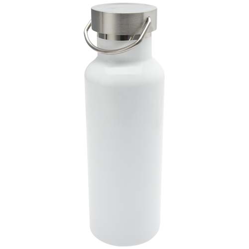 Bouteille isotherme personnalisée en inox recyclé Thor 500 mL_Blanc