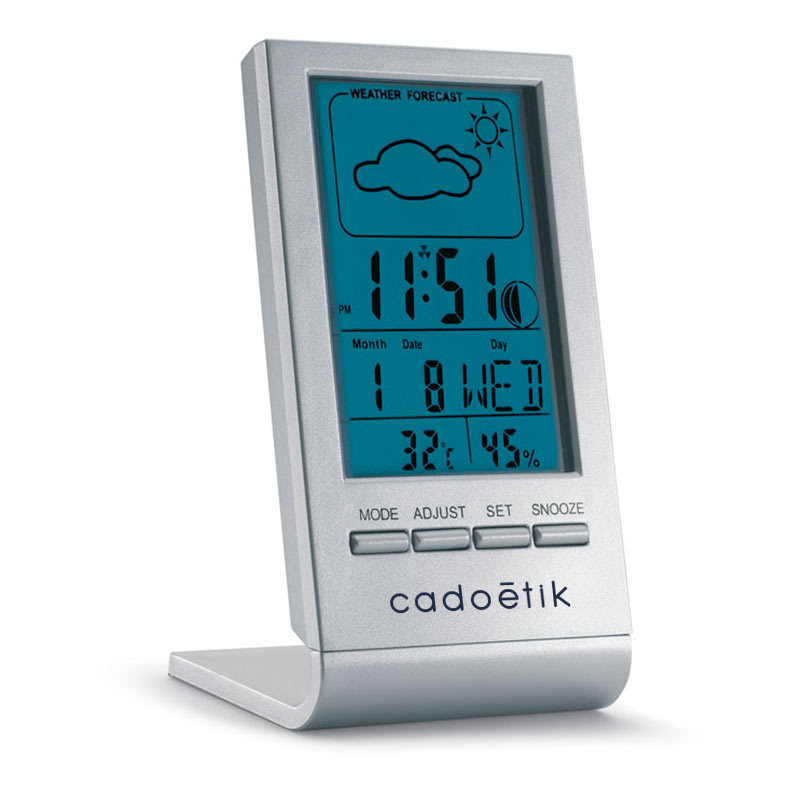 Station météo publicitaire écran LCD Bleu