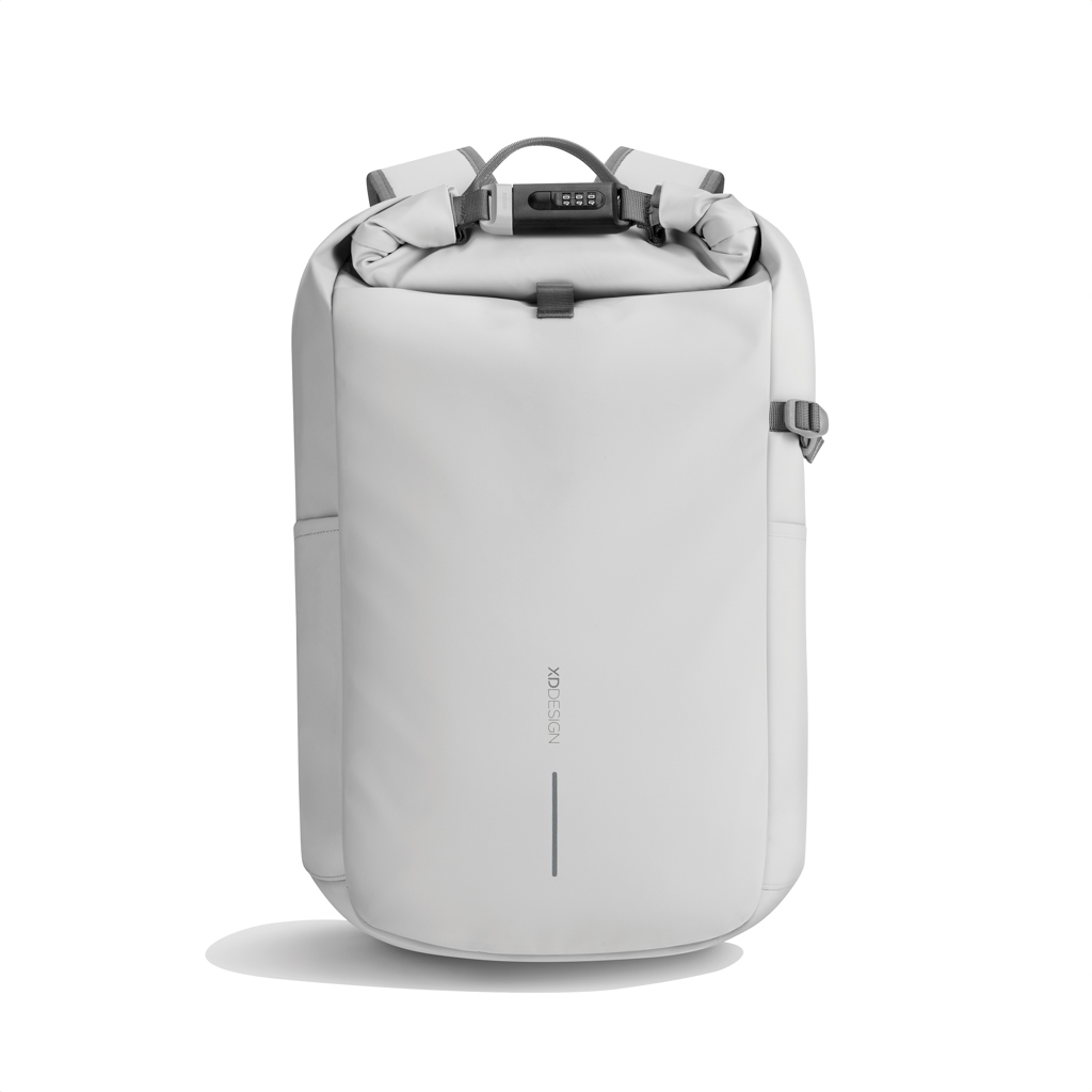 Sac à dos antivol déperlant en polyester recyclé certifié Urban 26 L_Blanc cassé