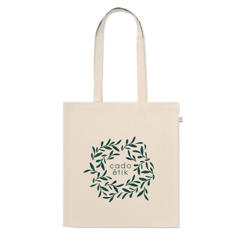 Tote bag en coton et polyester rPET recyclés Viveka 140 g_1