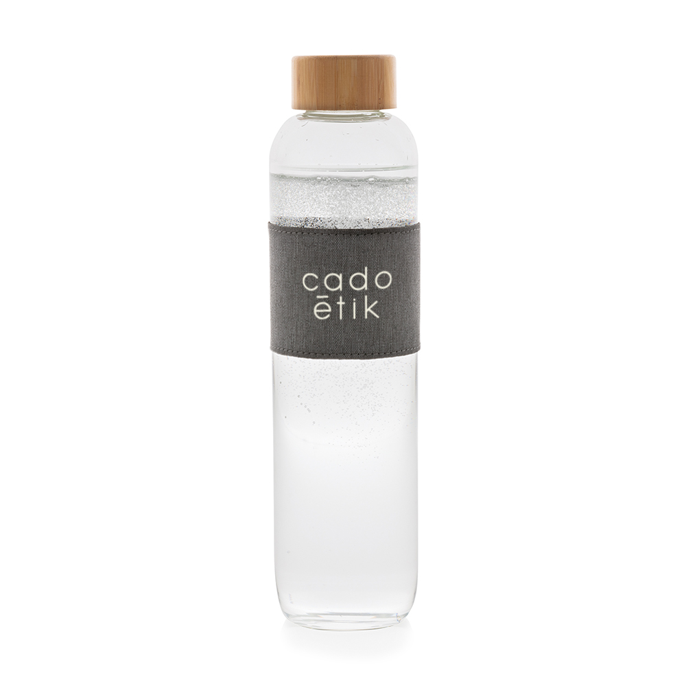 Goodies écologique - Bouteille publicitaire en verre et bambou750 mL 1