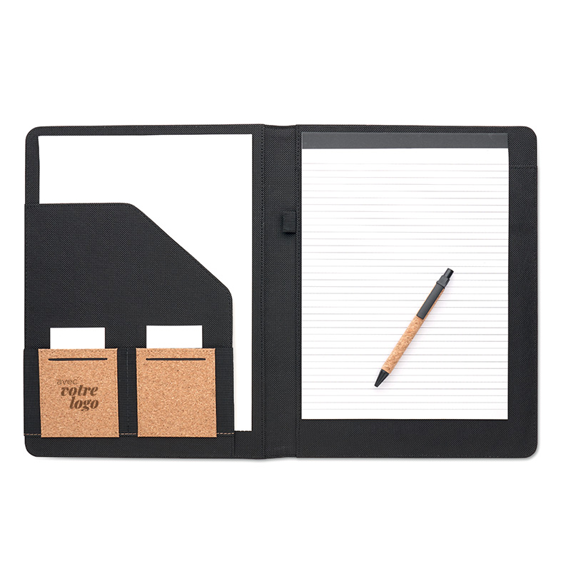 Conférencier A4 personnalisé en liège avec papier recyclé Concork_03